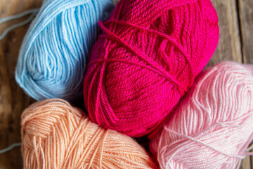 Multicolored crochet yarn. Natural. Acrylic yarn