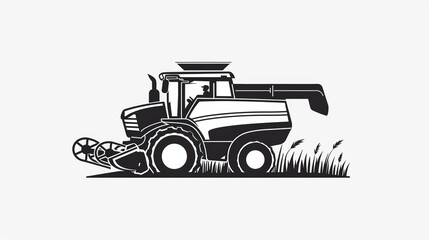 Icon logo design of an agriculture machine.