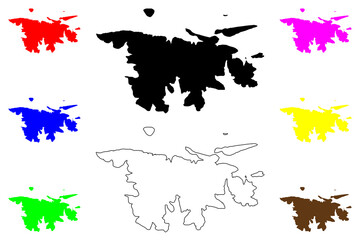 Agathonisi island (Hellenic Republic, Greece) map vector illustration, scribble sketch Agathonisi map © danlersk