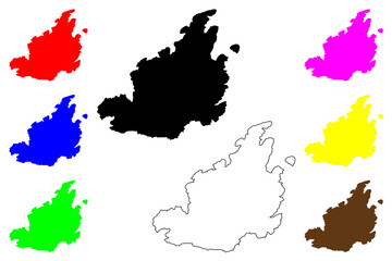 Irakleia island (Hellenic Republic, Greece, Cyclades Archipelago) map vector illustration, scribble sketch Heraklia map