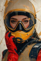  Collage of abstract underwater adventures with divers