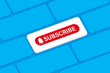 Subscribe icon on computer keyboard button
