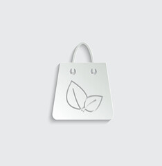 eco bag icon. bag with leaf. ecology icon