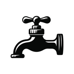 Tap black silhouette vector with white color background