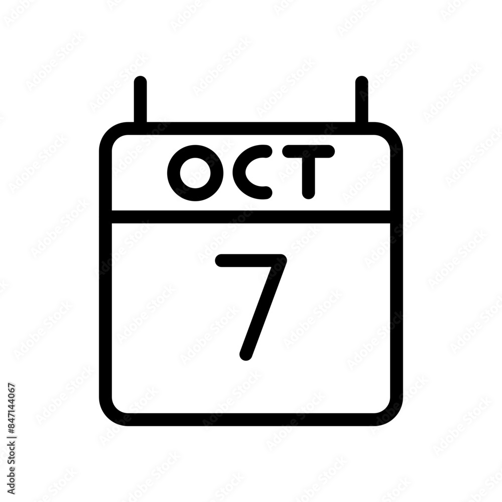 Poster october 7 date icon ideal for calendar and event designs