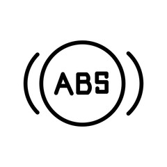 Automotive ABS Icon Ideal for Vehicle Safety and Technology Illustrations