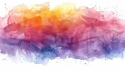 Obraz premium Abstract watercolor background with colorful splashes and textured brushstrokes.