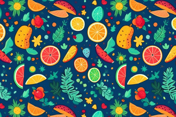 Free vector hand drawn summer pattern