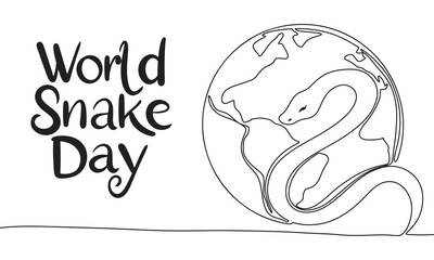 Line art World Shake Day text lettering banner concept. Hand drawn vector art.