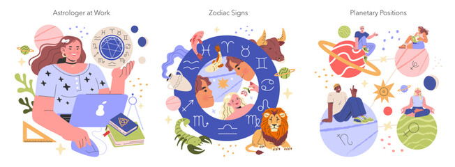 Natal Charts. Flat Vector Illustration