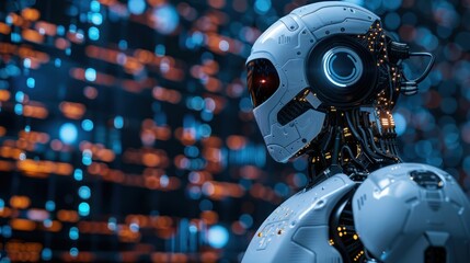 Intelegent robot calculating.