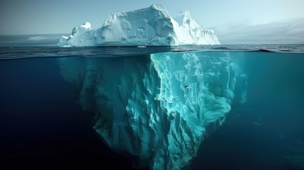 Iceberg under water. Success concept