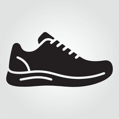 simple and minimal silhouette vector illustrations of a Shoe on a white background