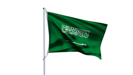 Waving flag of saudi arabia isolated on transparent background. © mustapha