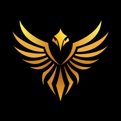 Obraz premium Golden Eagle Club Logo Vector: Radiating Luxury and Refinement | Elegant, Premium Style Logo Design