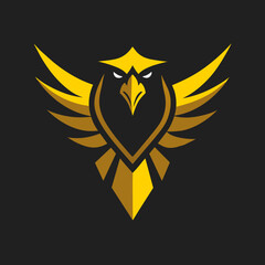 Obraz premium Golden Eagle Club Logo Vector: Radiating Luxury and Refinement | Elegant, Premium Style Logo Design