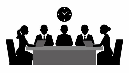Business Meeting Vector Art: Professional Graphics on Clean Background