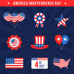 Usa independence day element collection