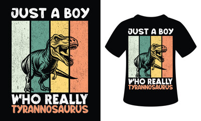 Obraz premium Just A Boy Who Really Loves Tyrannosaurus funny t-shirt design