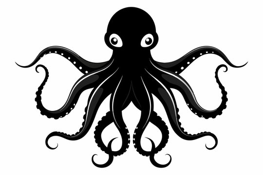 recommend clip art: Octopus silhouette vector art,Minimalist Octopus