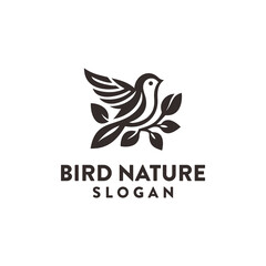 Bird nature logo vector design template