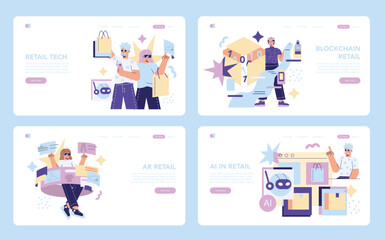 Retail Tech. Flat Vector Illustration