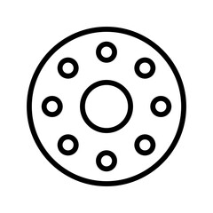 Motorcycle gear line icon. Motorcycle part. Motorcycle spare part icon isolated on white background. Transparent background, minimalist symbol. Vector images