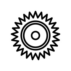 Sprocke line icon. Motorcycle part. Motorcycle spare part icon isolated on white background. Transparent background, minimalist symbol. Vector images