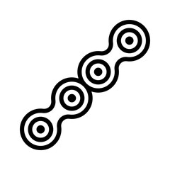 Motorcycle chain line icon. Motorcycle part. Motorcycle spare part icon isolated on white background. Transparent background, minimalist symbol. Vector images