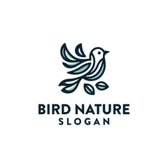 Bird nature logo design vector