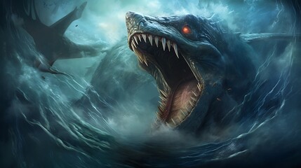 A Leviathan Swimming in the Sea





