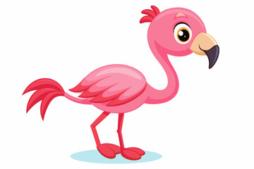 cartoon cute flamingo vector illustration