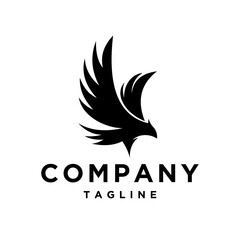 Fly eagle hawk falcon flight wing vector logo design