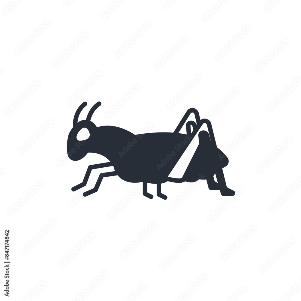 Poster grasshopper icon. vector.editable stroke.linear style sign for use web design,logo.symbol illustrati