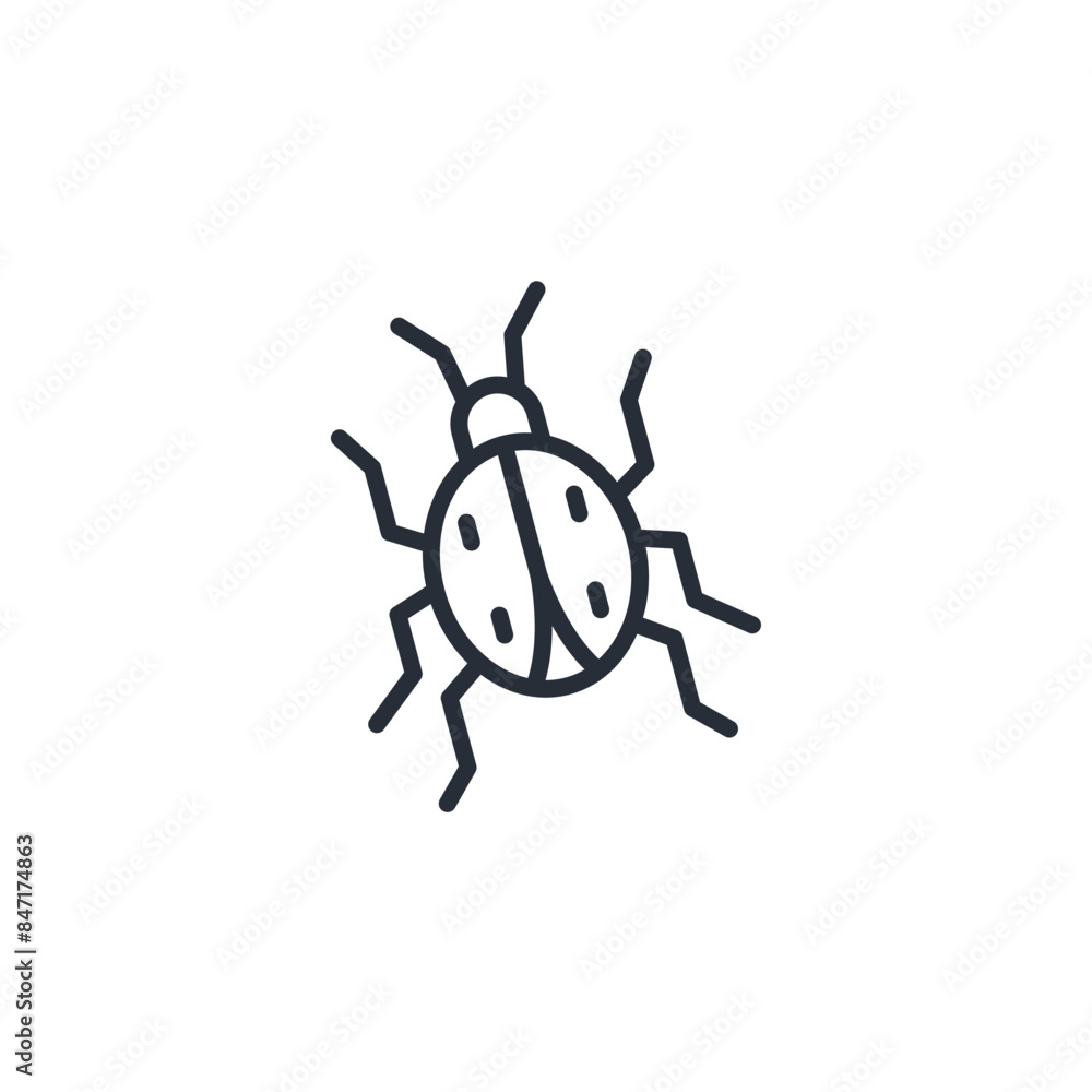 Poster ladybug icon. vector.editable stroke.linear style sign for use web design,logo.symbol illustration.