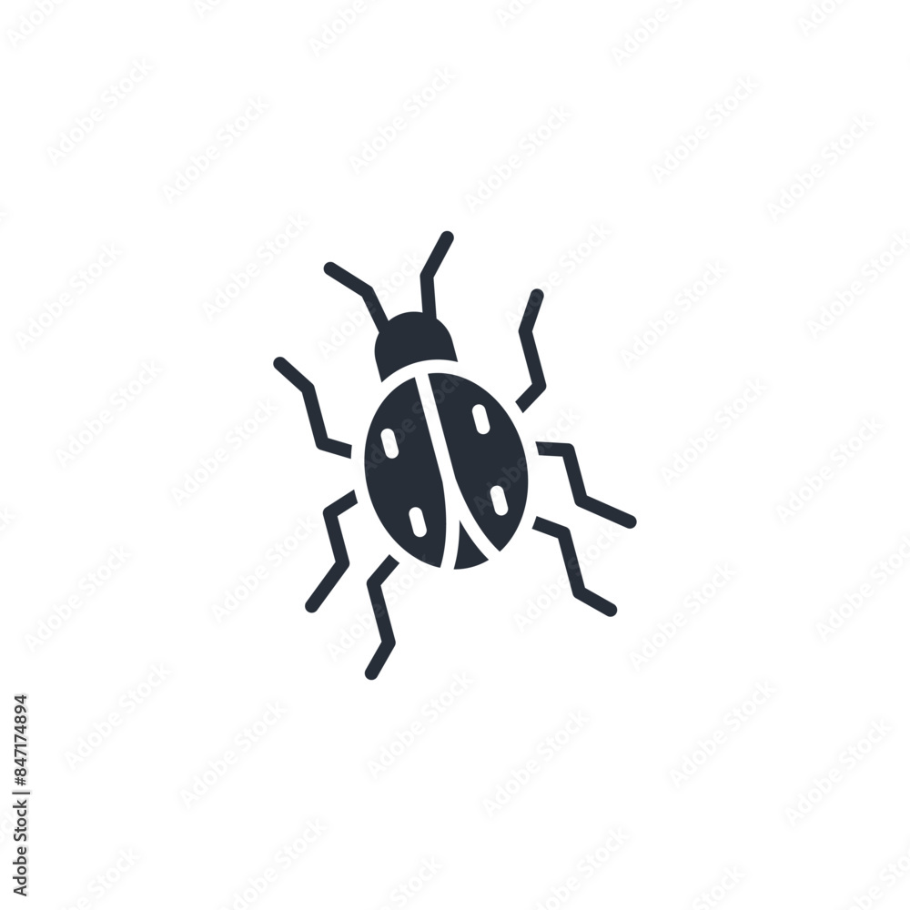 Poster ladybug icon. vector.editable stroke.linear style sign for use web design,logo.symbol illustration.