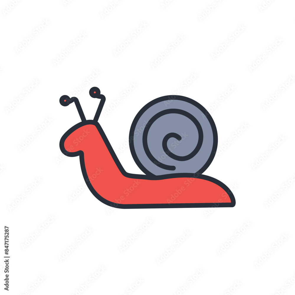 Poster snail icon. vector.editable stroke.linear style sign for use web design,logo.symbol illustration.