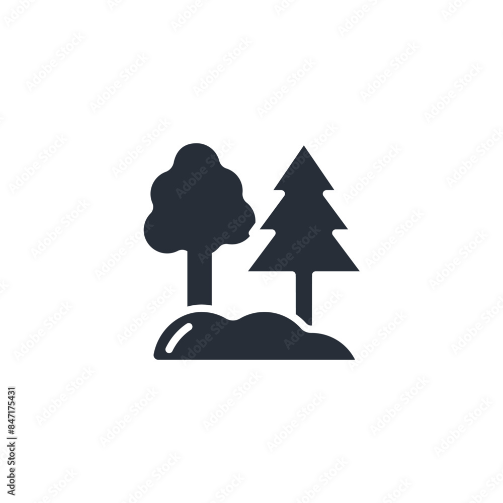 Poster trees icon. vector.editable stroke.linear style sign for use web design,logo.symbol illustration.