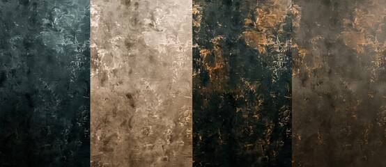 Background image featuring a grunge concrete texture divided into four vertical stripes, each with a different color and pattern