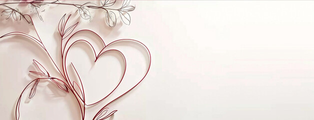 valentine banner heart shape created with flowing golden yellow color liquid resin in white silk fabric background with transparent glass effect 