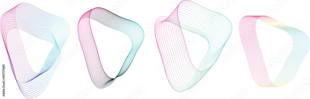 Poster vibrant gradient wave line background vector. abstract trendy modern design. gradient colorful lines
