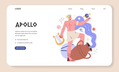 Ancient Greek Gods. Flat Vector Illustration