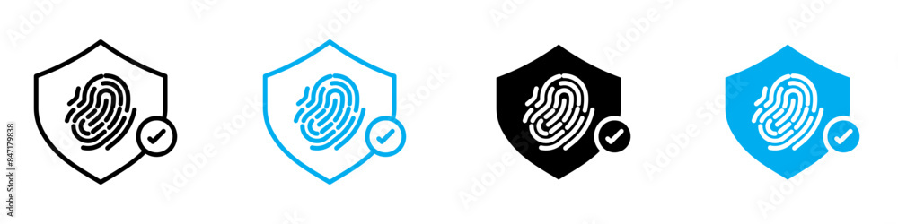 Aufkleber biometric authentication icon ideal for digital security and identification