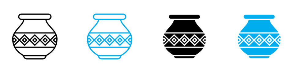Indian Clay Pot Icon Perfect for Cultural and Culinary Illustrations