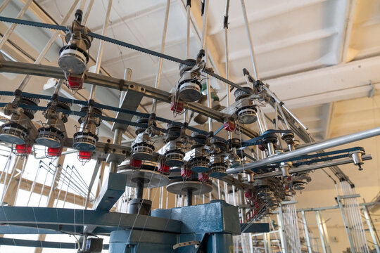 Close Up Of Circular Knitting Machine