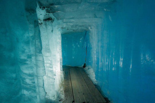Ice cave in Swiss Alps