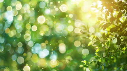 Obraz premium Nature background with soft green bokeh