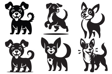 Fototapeta premium Dog silhouette vector illustration