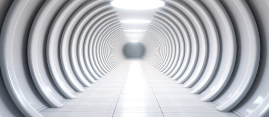 Abstract White Tunnel with Light at the End