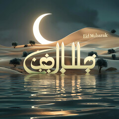 This beautiful Islamic 3d illustration is mainly made for great celebration Eid al Adha